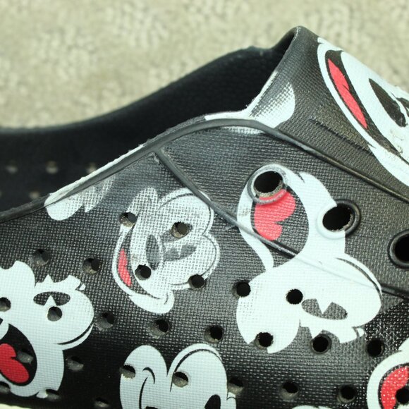 Native Unisex Black Disney Parks Mickey Mouse Rubber W Sz11 M Sz9 Slip On Shoes - Picture 7 of 8